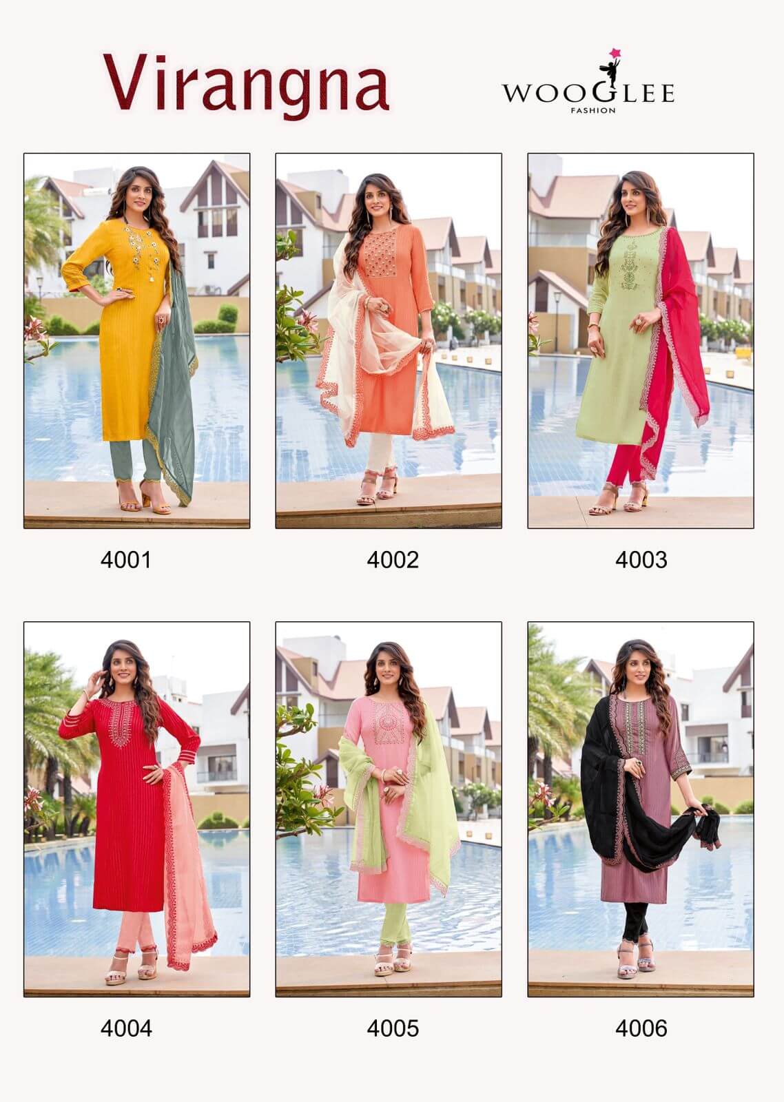 Wooglee Virangna Top Bottom Dupatta Set Wholesale Catalog, Purchase Full Catalog of Wooglee Virangna in Wholesale Rate Online